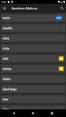 Diccionario - Nombres Bíblicos android App screenshot 5